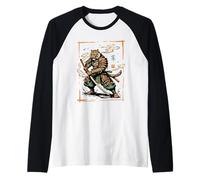 Tiger Samurai Blade Warrior Art Japanese Tiger Ronin Sumi-e Raglan Baseball Tee