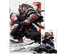 Tiger Samurai Japan 1000 Pieces Jigsaws Adults Puzzles Logic Boost Toy Bonding Time Premium Edge Premium Gift 50x75cm