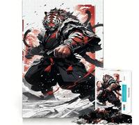 Tiger Samurai Japan 1000 Pieces Jigsaws Adults Puzzles Logic Boost Toy Bonding Time Premium Edge Premium Gift 50x75cm