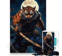 Tiger Samurai Warrior 1000 Pieces Jigsaw Puzzles for Teenagers Mind Skill Toy Leisure Fun Design Assembly Elegant Gift 38x26cm