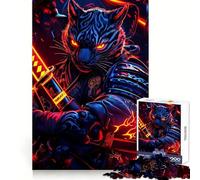 Tiger Samurai Warrior Adults Puzzles 1000 Piece Jigsaws Mind Exercise Toy Relaxed Mind Design Assembly Santa Wish Gift 50x75cm