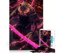 Tiger Samurai Warrior Animal 1000 Pieces Jigsaw Puzzles for Adults Smart Game Stress Release Pattern Assembly Xmas Surprise 50x75cm