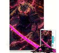 Tiger Samurai Warrior Animal Jigsaw Puzzles 1000 Piece for Teenagers Mind Skill Toy Cozy Relax Design Assembly Thoughtful Gift 38x26cm