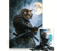 Tiger Samurai Warrior Hard Jigsaw Puzzle for Adults 1000 Pieces Smart Toy Casual Fun Accurate Cut Artistic Gift 38x52cm