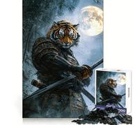 Tiger Samurai Warrior Hard Jigsaw Puzzle for Adults 1000 Pieces Smart Toy Casual Fun Accurate Cut Artistic Gift 38x52cm