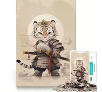 Tiger Samurai Warrior Hard Jigsaw Puzzle for Adults 1000 Pieces Smart Toy Casual Fun Accurate Cut Artistic Gift 38x52cm