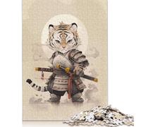 Tiger Samurai Warrior Jigsaw Puzzles Puzzles for Adults Kids. 1000 Pieces Great Gifts Challenge Toy Educational Games Home Decoration for Adults& Kids Age 14 Years Up 1000pcs (40x28cm)