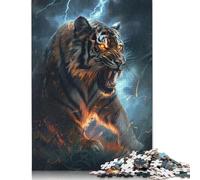 Tiger Scary Fantasy Light Puzzle for Adults 1000 Pieces Wood Puzzles Home Educational Games DIY Toys 1000pcs (75x50cm)