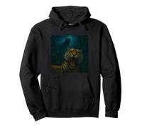 Tiger Selfie T-Rex Dinosaur Chase Funny Humor Pullover Hoodie