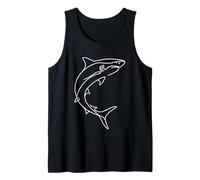 Tiger Shark Line Art Ocean Predator Marine Life Design Tank Top