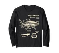 Tiger Shark Lover Ocean Exploring Tiger Shark Anatomy Long Sleeve T-Shirt