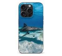 Tiger Shark Ocean Printed Phone Case Slim Cute Cellphone Protective Cover Unisex Compatible with iPhone 15/15 Plus/15 Pro/15 Pro Max