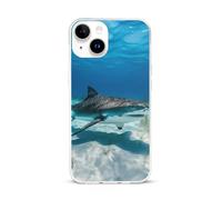 Tiger Shark Ocean Printed Phone Case Slim Cute Cellphone Protective Cover Unisex Compatible with iPhone 15/15 Plus/15 Pro/15 Pro Max