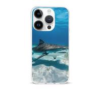 Tiger Shark Ocean Printed Phone Case Slim Cute Cellphone Protective Cover Unisex Compatible with iPhone 15/15 Plus/15 Pro/15 Pro Max