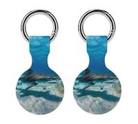 Tiger Shark Ocean Trendy GPS Cases Holder with Key Chain Ring Portable Protective Covers Compatible with Airtag