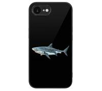 Tiger Shark Personalized Glass Phone Case Cover Compatible with iPhone 16/16 Plus/16 Pro/16 Pro Max/16 E