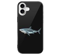 Tiger Shark Personalized Glass Phone Case Cover Compatible with iPhone 16/16 Plus/16 Pro/16 Pro Max/16 E
