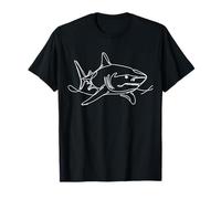 Tiger Shark Shark Line Art Marine Biologist T-Shirt