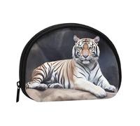 Tiger Sitting on Rock Animal Coin Purse Personalized Coin Bag for Women Men Change Purse Small Wallets with Zipper Mini Shell Coin Pouch Outdoor Shopping Change Storage Bag Handbags Gifts