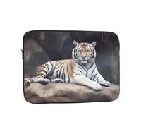 Tiger Sitting On Rock Animal Laptop Sleeve Bag 10 Inch, Waterproof Shockproof Laptop Case Bag Computer Skin Bags Lightweight Tablet Carrying Case