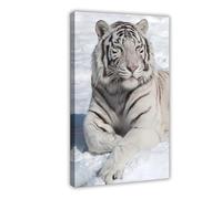 Tiger Sitting On The Snows Canvas Poster Bedroom Decor Landscape Office Room Decor Gift 08x12inch(20x30cm)