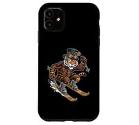 Tiger Skier Steampunk Goggles Top Hat Gears Case for iPhone 11