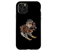 Tiger Skier Steampunk Goggles Top Hat Gears Case for iPhone 11 Pro