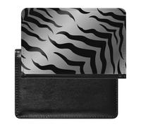 Tiger Skin Animal Texture Black White Women's Passport Protector, Men's Passport Protector, PU Travel Passport Protector for Women Men Worker 5.8 x 3.9 x 0.4 inch