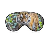 Tiger Sleep Mask for Women Men, Soft Eye Mask with Adjustable Strap for Sleeping, Light Blocking Travel Blindfold for Nap Comfortable Eye Cover for Home Office