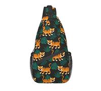 Tiger Sling Bag Casual Crossbody Shoulder Backpack Cool Chest Daypack for Boys Men Sport Hiking Travel
