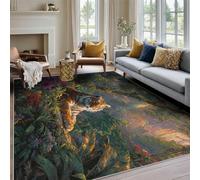 Tiger Small Rugs 60x90cm, Tropical Jungle Animal Rug, Anti Slip Rubber Area Rugs, Washable Soft Short Pile, Bedroom Decor Carpet, Patterned Home Decor A(2804)