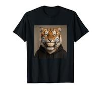 Tiger Smile Human Teeth Funny T-Shirt