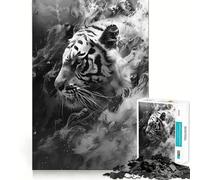 Tiger Smoky Beast 1000 Piece Jigsaw Puzzle for Teenagers Brain Challenge Toy Relax Time Precise Cut Art Display 50x75cm