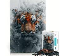 Tiger Smoky Beast 1000 Piece Jigsaw Puzzle for Teenagers Brain Challenge Toy Relax Time Precise Cut Art Display 50x75cm