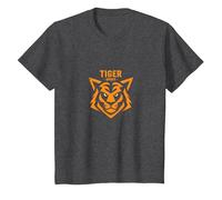 Tiger Spirit: Fierce Feline Emblem for Brave Souls T-Shirt, Kids, Dark Heather Grey, 3 Years