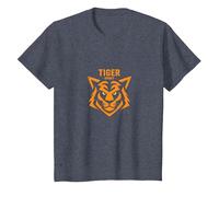 Tiger Spirit: Fierce Feline Emblem for Brave Souls T-Shirt, Kids, Heather Blue, 3 Years