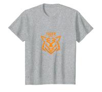 Tiger Spirit: Fierce Feline Emblem for Brave Souls T-Shirt, Kids, Heather Grey, 3 Years
