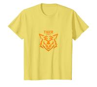 Tiger Spirit: Fierce Feline Emblem for Brave Souls T-Shirt, Kids, Lemon, 3 Years