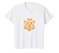 Tiger Spirit: Fierce Feline Emblem for Brave Souls T-Shirt, Kids, White, 3 Years