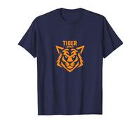 Tiger Spirit: Fierce Feline Emblem for Brave Souls T-Shirt, Men, Navy, L