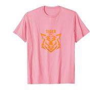 Tiger Spirit: Fierce Feline Emblem for Brave Souls T-Shirt, Men, Pink, 3XL