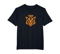 Tiger Spirit: Fierce Feline Emblem for Brave Souls T-Shirt, Men's Big and Tall, Black, 3X Tall