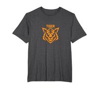 Tiger Spirit: Fierce Feline Emblem for Brave Souls T-Shirt, Men's Big and Tall, Dark Heather Grey, 4X Tall