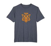 Tiger Spirit: Fierce Feline Emblem for Brave Souls T-Shirt, Men's Big and Tall, Heather Blue, 3X Tall