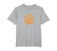 Tiger Spirit: Fierce Feline Emblem for Brave Souls T-Shirt, Men's Big and Tall, Heather Grey, 3X Tall