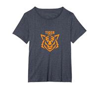 Tiger Spirit: Fierce Feline Emblem for Brave Souls T-Shirt, Women's Plus, Heather Blue, 3X