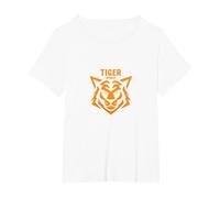 Tiger Spirit: Fierce Feline Emblem for Brave Souls T-Shirt, Women's Plus, White, 3X