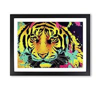 Tiger Splash Vol.3 Abstract Framed Print | A2 Black Framed Wall Art | Ready to Hang | Abstract Animal Picture | Living Room Bedroom Lounge Office