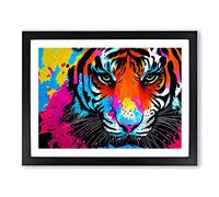Tiger Splash Vol.6 Abstract Framed Print | A4 Black Framed Wall Art | Ready to Hang | Abstract Animal Picture | Living Room Bedroom Lounge Office