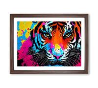 Tiger Splash Vol.6 Abstract Framed Print | A4 Walnut Framed Wall Art | Ready to Hang | Abstract Animal Picture | Living Room Bedroom Lounge Office